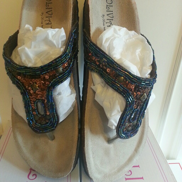 Olivia 9 Glam Cork Thong Sandals - Picture 4 of 5